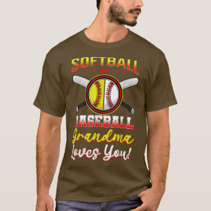 Baseball Or Softball Grandma Loves You Gender Reve T-Shirt