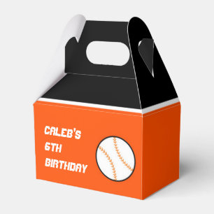 Baseball Orange & Black Birthday Party Favour Boxe Box