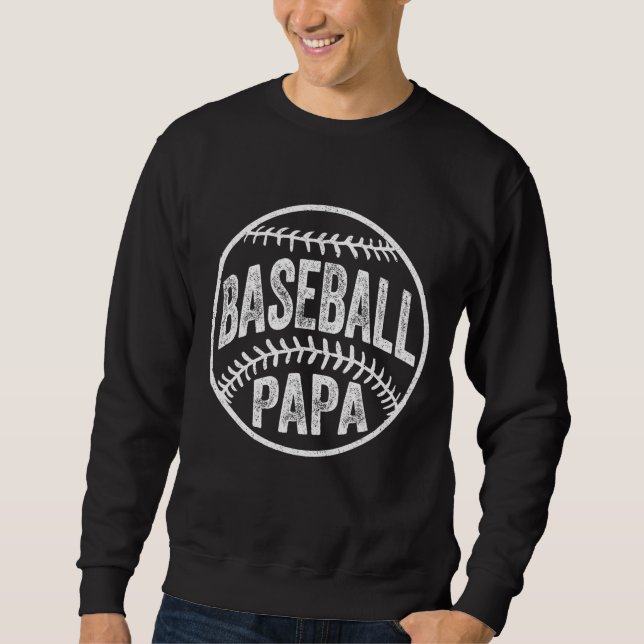 Baseball Papa Coach Father's Day Gift Sweatshirt (Front)
