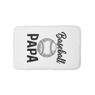 Baseball Papa Vintage Engraving Shirt Design_1 Bath Mat