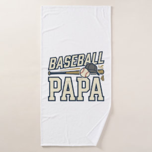 Baseball Papa Vintage Engraving Shirt Design_1 Bath Towel