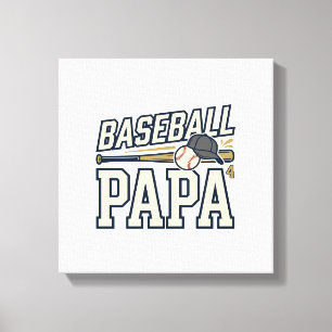 Baseball Papa Vintage Engraving Shirt Design_1 Canvas Print
