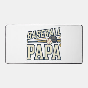 Baseball Papa Vintage Engraving Shirt Design_1 Desk Mat