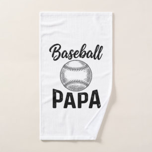 Baseball Papa Vintage Engraving Shirt Design_1 Hand Towel