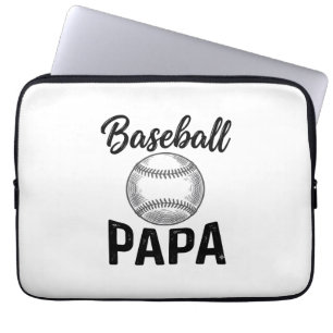 Baseball Papa Vintage Engraving Shirt Design_1 Laptop Sleeve