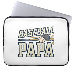 Baseball Papa Vintage Engraving Shirt Design_1 Laptop Sleeve