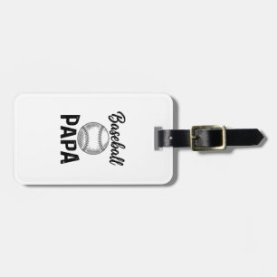 Baseball Papa Vintage Engraving Shirt Design_1 Luggage Tag