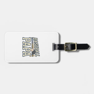Baseball Papa Vintage Engraving Shirt Design_1 Luggage Tag