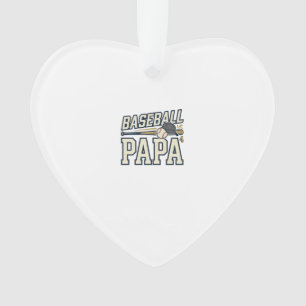 Baseball Papa Vintage Engraving Shirt Design_1 Ornament