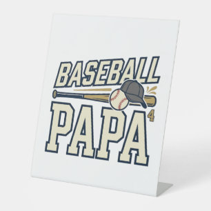 Baseball Papa Vintage Engraving Shirt Design_1 Pedestal Sign