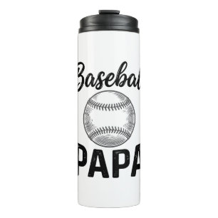 Baseball Papa Vintage Engraving Shirt Design_1 Thermal Tumbler