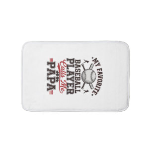 Baseball Papa Vintage Engraving Vector Design_1 Bath Mat