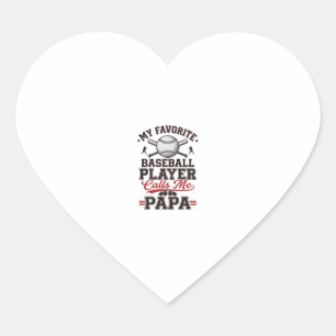 Baseball Papa Vintage Engraving Vector Design_1 Heart Sticker