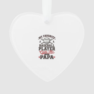 Baseball Papa Vintage Engraving Vector Design_1 Ornament