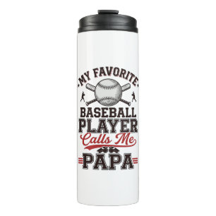 Baseball Papa Vintage Engraving Vector Design_1 Thermal Tumbler