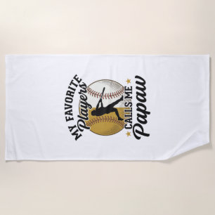 Baseball Papaw Favourite Players Vintage Shirt Des Beach Towel