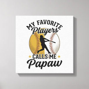 Baseball Papaw Favourite Players Vintage Shirt Des Canvas Print