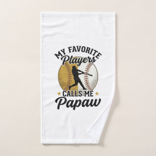 Baseball Papaw Favourite Players Vintage Shirt Des Hand Towel