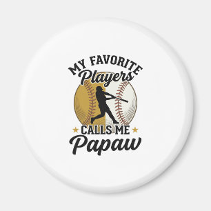 Baseball Papaw Favourite Players Vintage Shirt Des Magnet