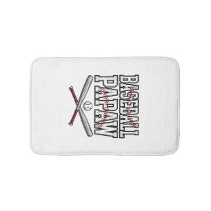 Baseball Papaw Vintage Engraving Design_1 Bath Mat