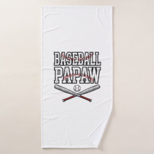 Baseball Papaw Vintage Engraving Design_1 Bath Towel