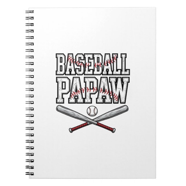Baseball Papaw Vintage Engraving Design_1 Notebook (Front)