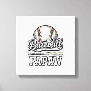 Baseball Papaw Vintage Engraving Shirt Design_1 Canvas Print