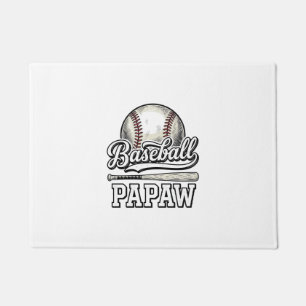 Baseball Papaw Vintage Engraving Shirt Design_1 Doormat