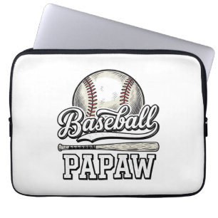 Baseball Papaw Vintage Engraving Shirt Design_1 Laptop Sleeve