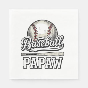 Baseball Papaw Vintage Engraving Shirt Design_1 Napkin