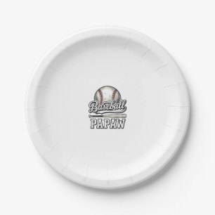 Baseball Papaw Vintage Engraving Shirt Design_1 Paper Plate