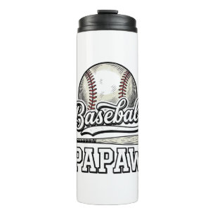 Baseball Papaw Vintage Engraving Shirt Design_1 Thermal Tumbler