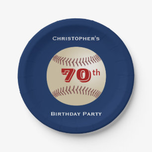 Baseball Paper Plates, 70th Birthday Party Paper Plate