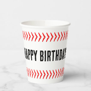 Baseball Party Custom Text Personalised Paper Cups