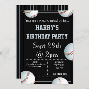 Baseball Party Invitation Editable