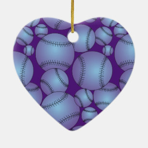 Baseball Pattern Ceramic Ornament