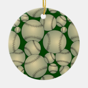 Baseball Pattern Ceramic Tree Decoration