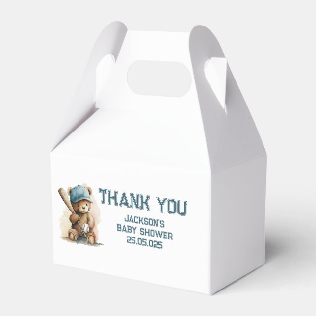 Baseball Pattern Custom Text Boy Party  Favour Box (Front Side)