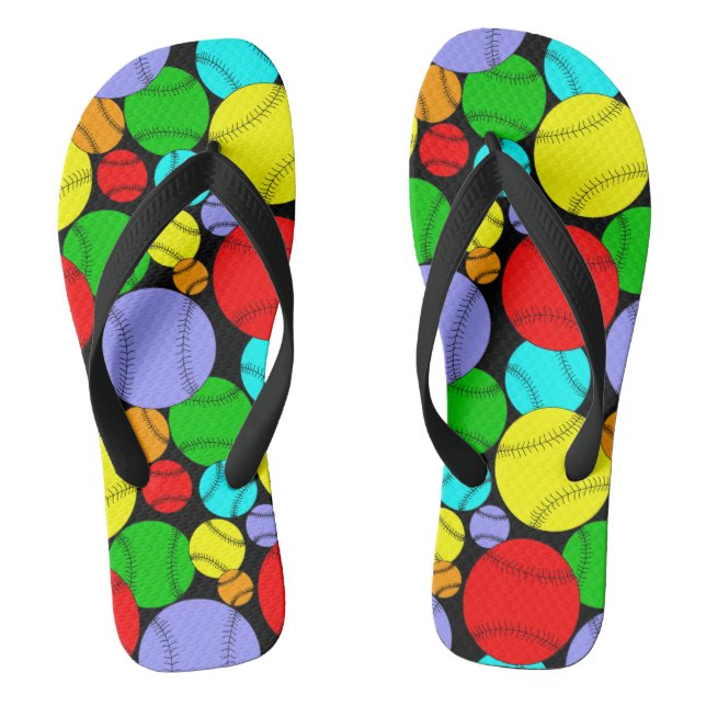 Baseball Pattern Jandals (Footbed)