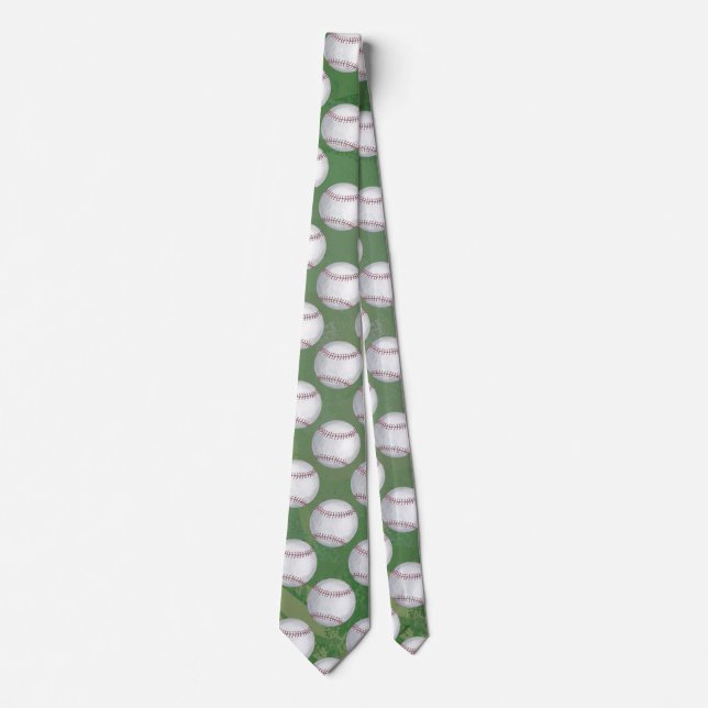 Baseball Pattern on Green Tie (Front)