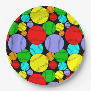 Baseball Pattern  Paper Plate