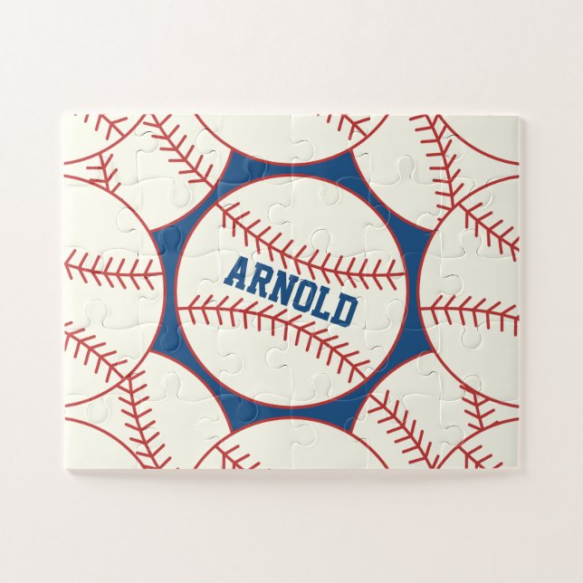 Baseball Pattern - Personalized Jigsaw Puzzle (Horizontal)