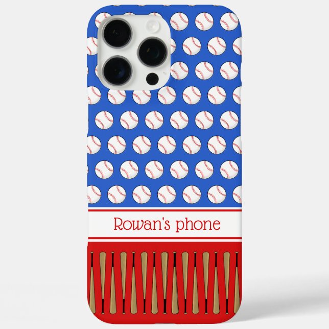 Baseball patterned custom name Case-Mate iPhone case (Back)