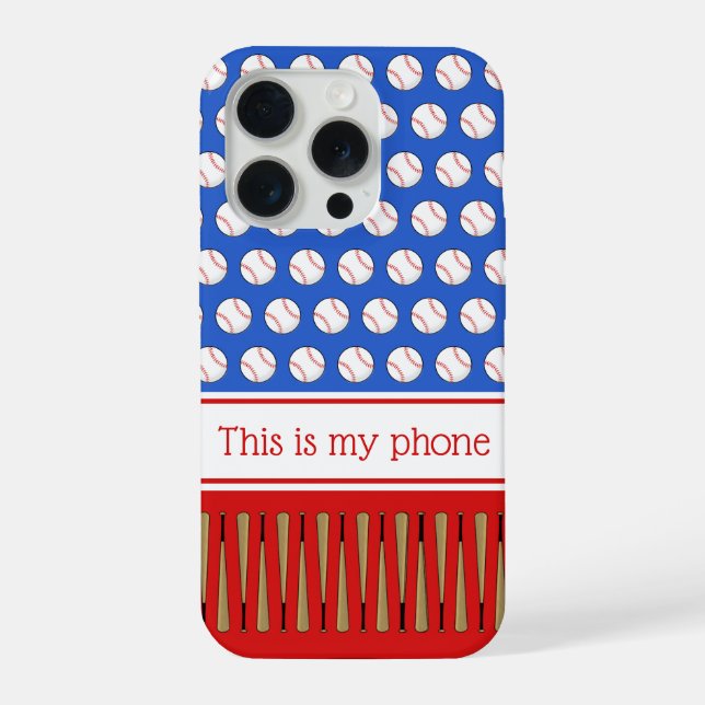 Baseball patterned custom name iPhone case (Back)