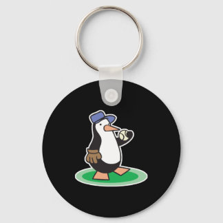 baseball penguin key ring
