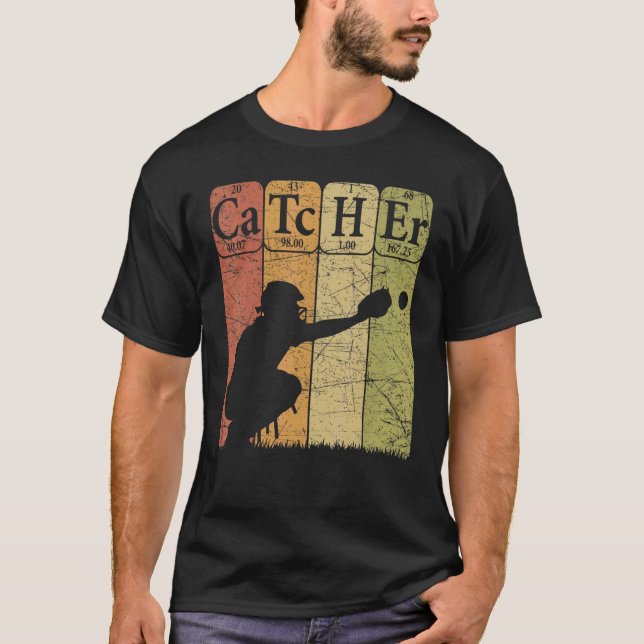 Baseball Periodic Table Elements Nerd Baseball Cat T-Shirt (Front)