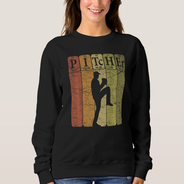 Baseball Periodic Table Elements Nerd Baseball Pit Sweatshirt (Front)