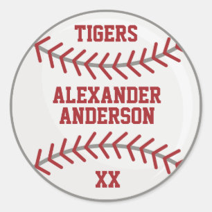 Baseball Personalise Classic Round Sticker