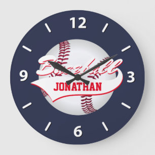 Baseball Personalise Large Clock