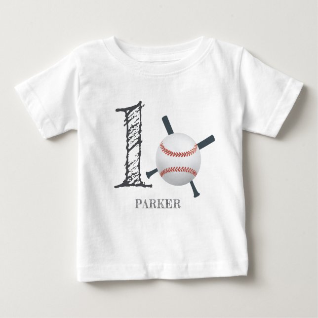 Baseball Personalised Baby T-Shirt (Front)